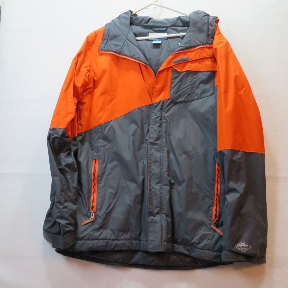 Columbia Youth Jacket Extra Large Orange Gray